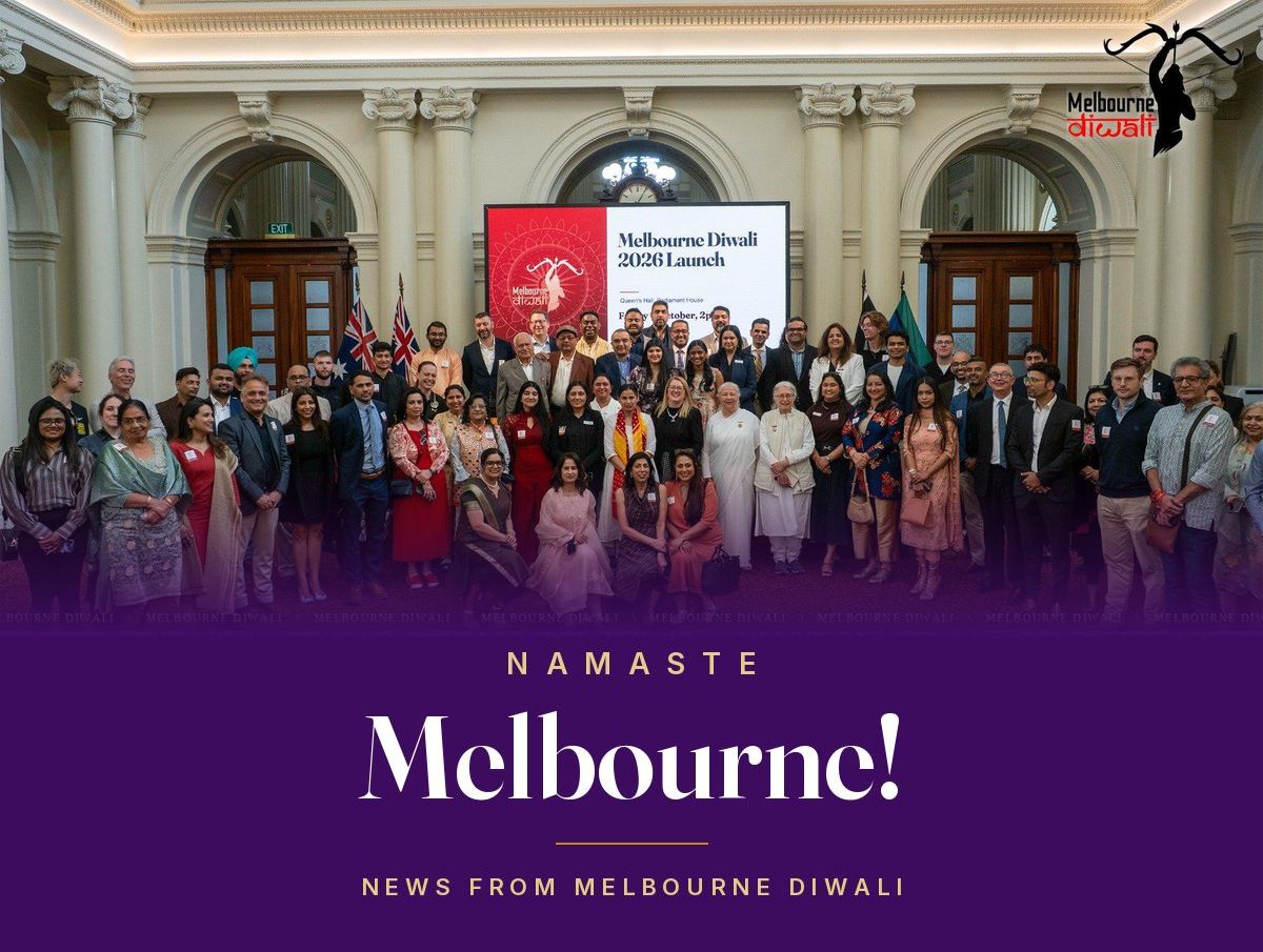 Namaste Melbourne! News from Melbourne Diwali. Guests and speakers at the Melbourne Diwali 2026 Launch, Queen's Hall, Parliament House